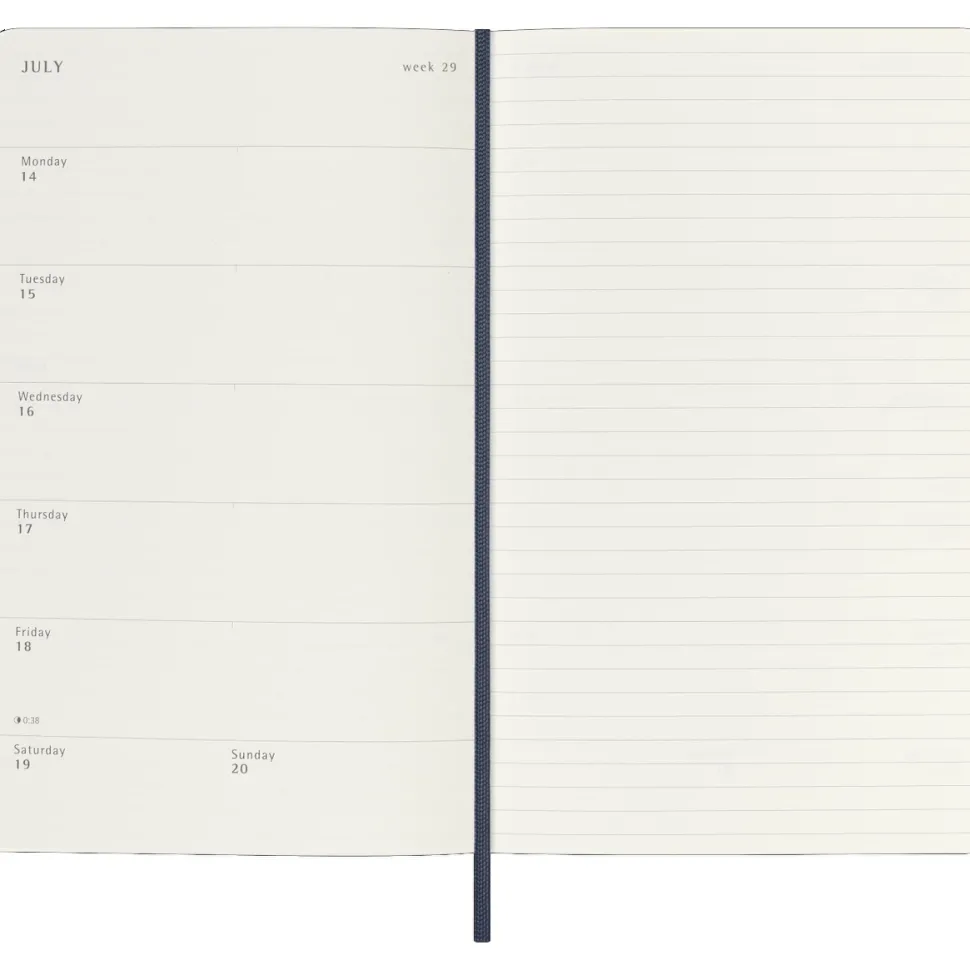 Agenda Classic 2025/2026 semanal azul zafiro tapa dura Moleskine 13x21cm