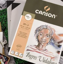 Bloc Artístico Ingres Vidalon Encolado 1 Lado Verjurado Canson 100g/m²