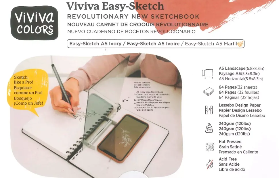 Bloc de Dibujo Easy Sketchbook Viviva Colors 240g/m²