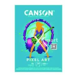 Bloc Dibujo XSmart Pixel Art Blanco Cuadriculado Canson A4 120g/m²