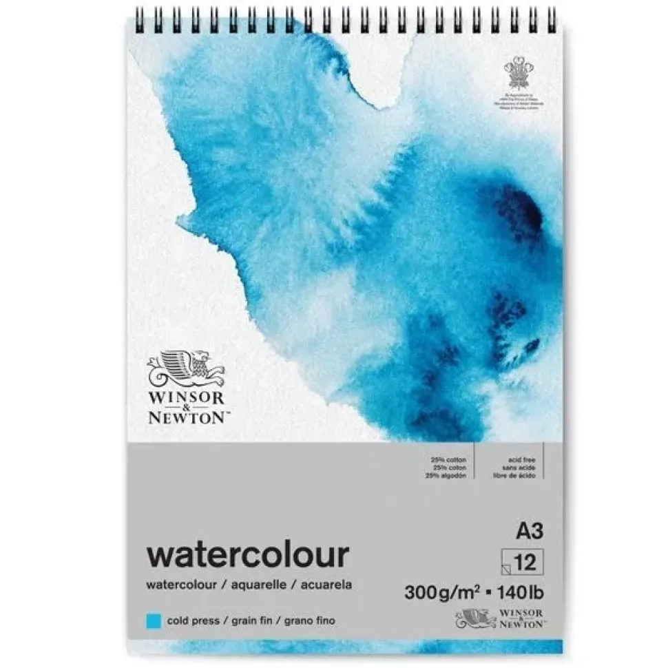 Bloc espiral grano fino acuarela 12H Winsor & Newton 300gr