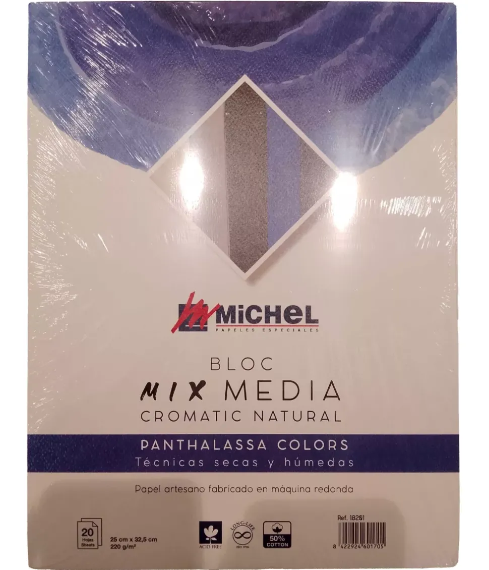 Bloc Panthalassa Colors Mix Media Cromatic natural Michel 25x32cm