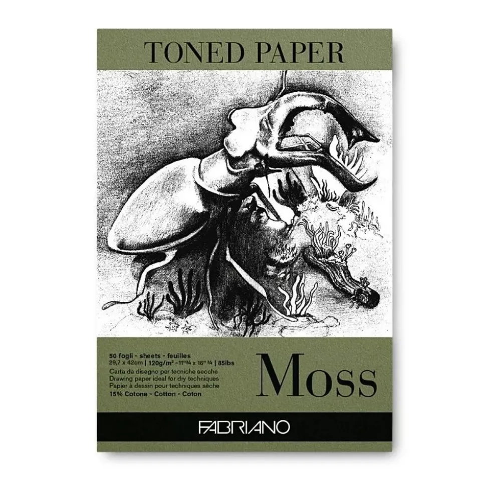 Bloc Toned Paper Moss A3 120g/m² Fabriano