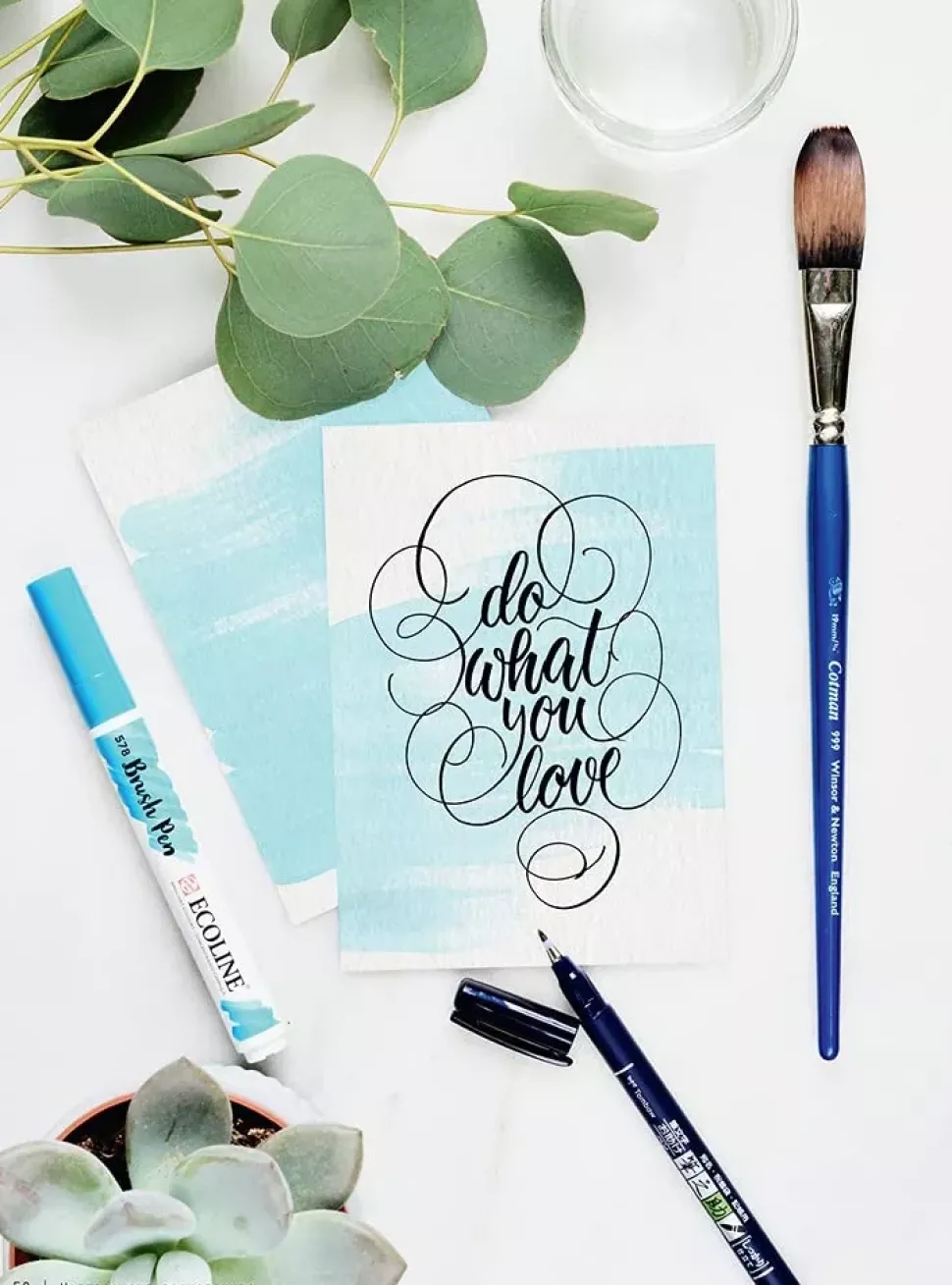 Brushlettering and watercolour