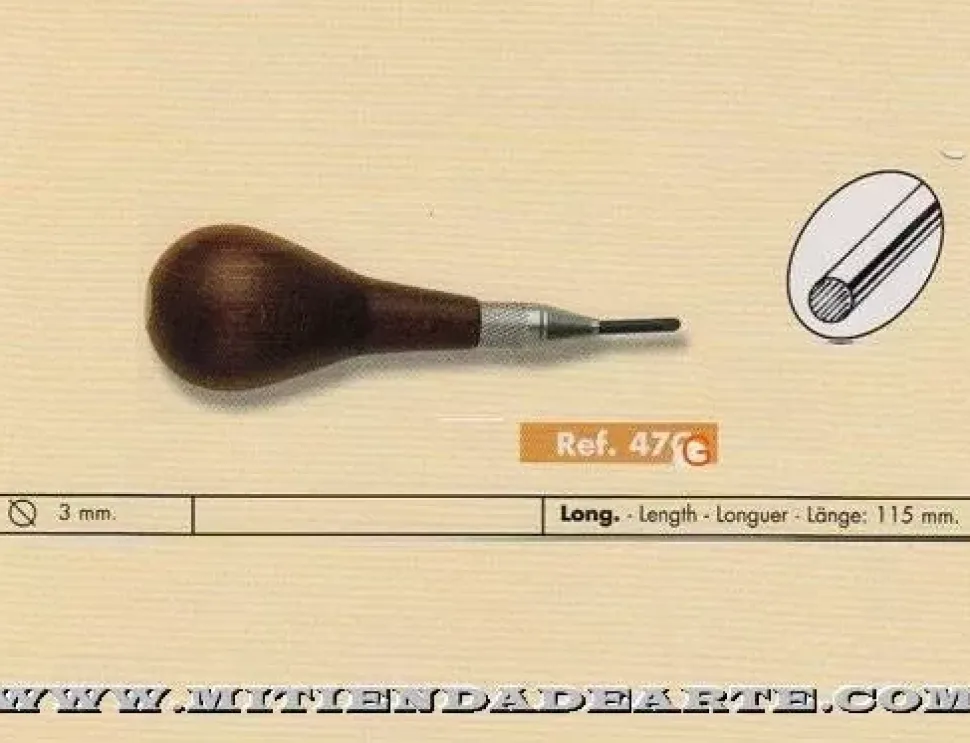 Buril especial para grabado mango de madera GR-047G