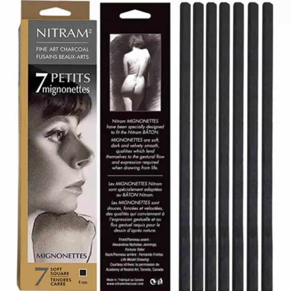 Caja 7 barras de carboncillo finas Mignonettes Nitram
