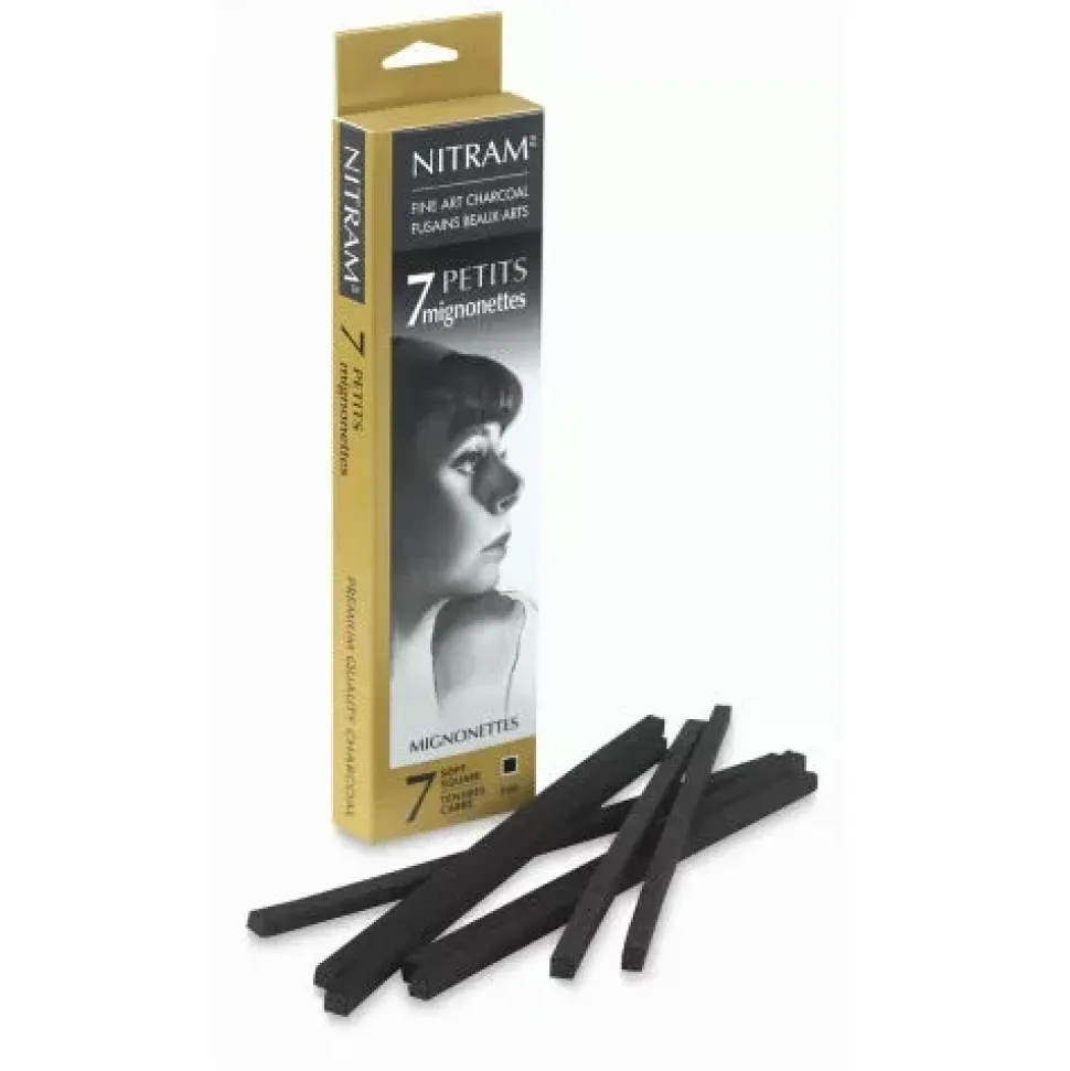 Caja 7 barras de carboncillo finas Mignonettes Nitram