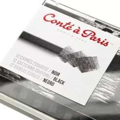 Caja 12 carrés esbozo Negro HB Conté à Paris