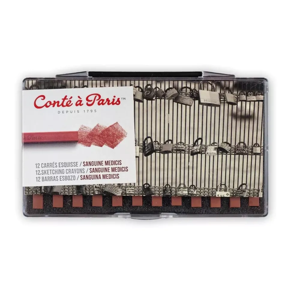 Caja 12 carrés esbozo Sanguina Conté à Paris