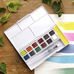 Caja 12 godets con pincel depósito Inktense Set 2 Derwent