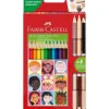 Caja 12 lápices triangulares + 3 colores carne Faber-Castell