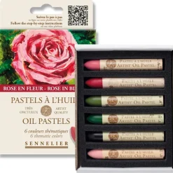 Caja 6 Pasteles al óleo Rose in Bloom Sennelier