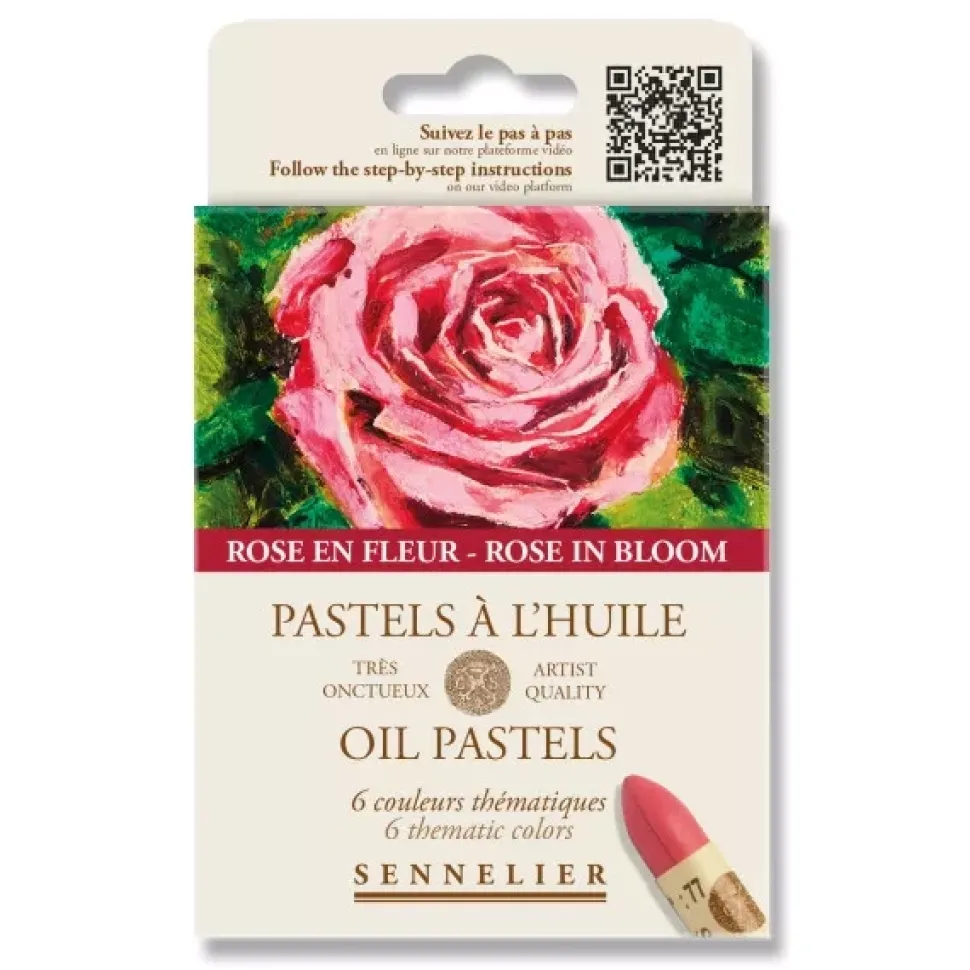 Caja 6 Pasteles al óleo Rose in Bloom Sennelier