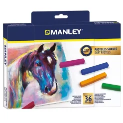 Caja 36 pasteles blandos colores surtidos Manley