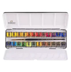 Caja 24 pastillas de acuarela metálico Rembrandt