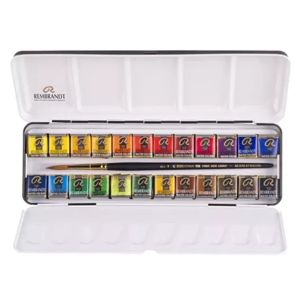 Caja 24 pastillas de acuarela metálico Rembrandt