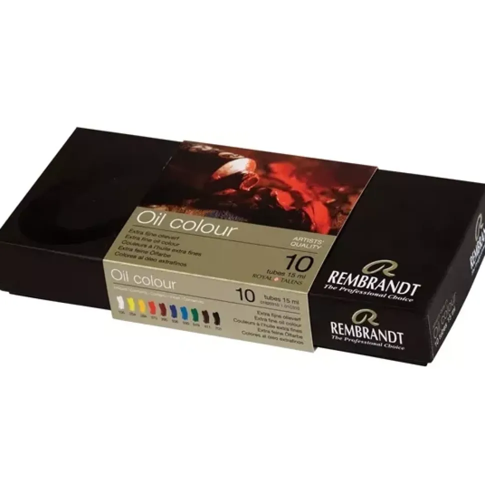 Caja 10 pinturas al óleo básico Rembrandt 15ml
