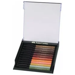 Caja 12 rotuladores Tierra Pitt Artist Pen Brush Faber-Castell