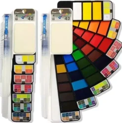 Caja Abanico de 42 Acuarelas Profesionales Roymart Alex Bog