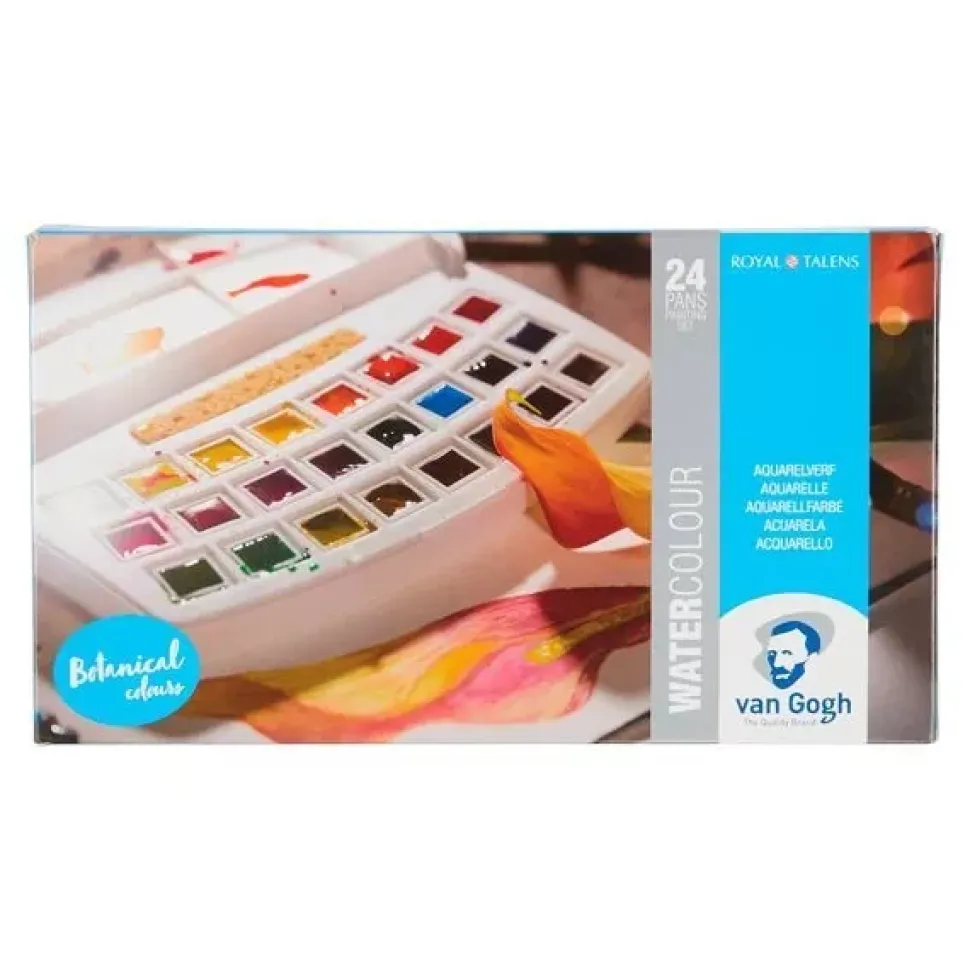 Caja acuarelas 24 medias pastillas Botanical Colours Van Gogh
