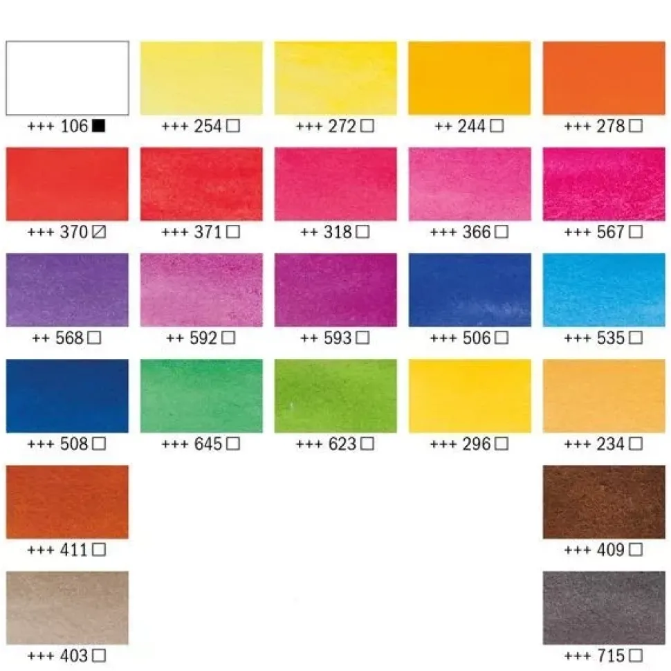 Caja acuarelas 24 medias pastillas Botanical Colours Van Gogh