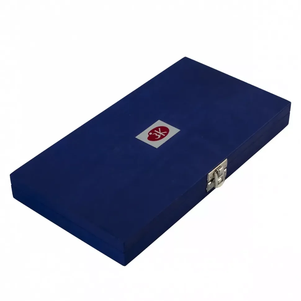 Caja azul de madera de 36 godets acuarelas White Nights