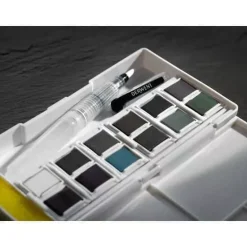 Caja de 12 acuarelas Carbón Derwent