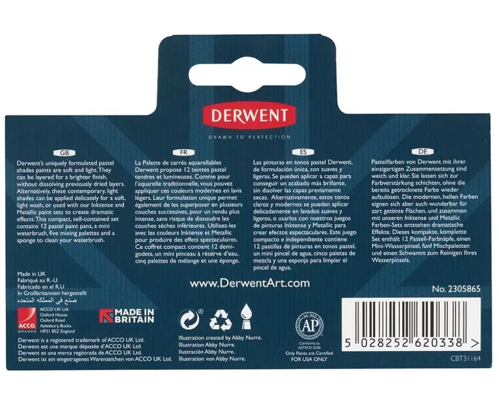 Caja de 12 Acuarelas Pastel Derwent