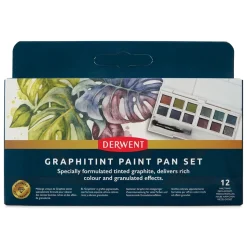 Caja de 12 Acuarelas surtidas y pincel Graphitint Derwent