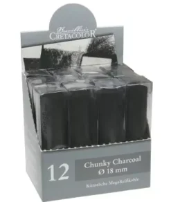 Caja de 12 Barras de Carbón Prensado Chunky Negro 495 00 Cretacolor