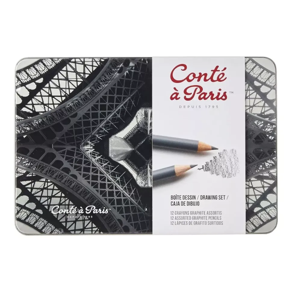 Caja de 12 lápices de grafito surtidos Conté à Paris