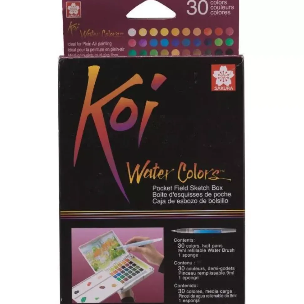 Caja de 30 pastillas acuarelas Koi Sakura