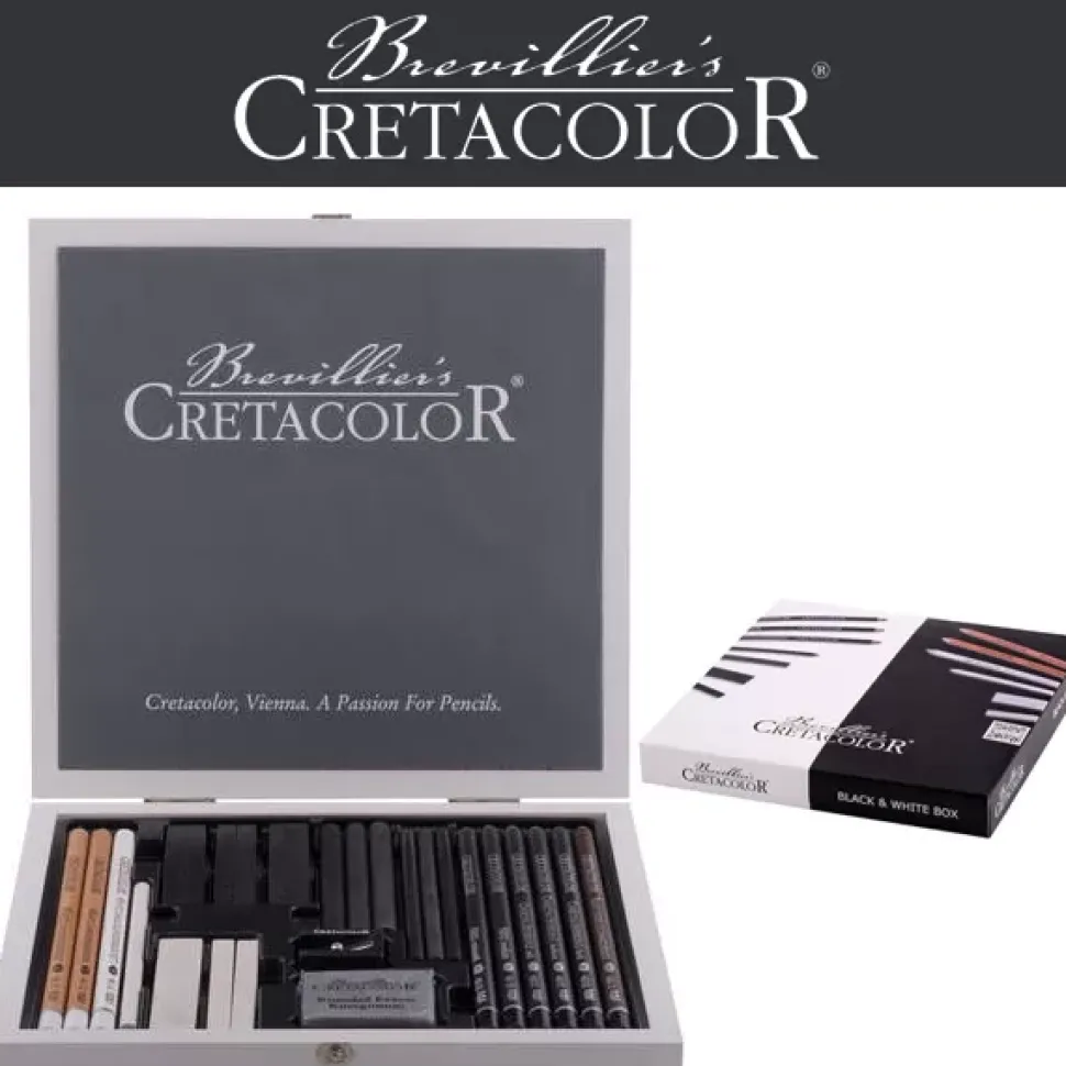 Caja de 25 piezas Black and White Cretacolor