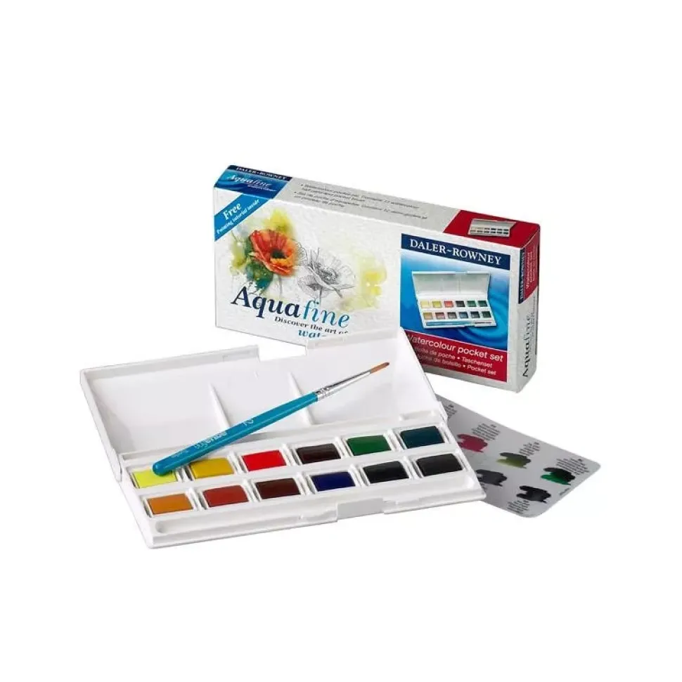 Caja de acuarela 12 medias pastillas Daler Rowney
