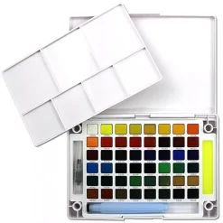 Caja de acuarela de 48 medias pastillas Koi Sakura