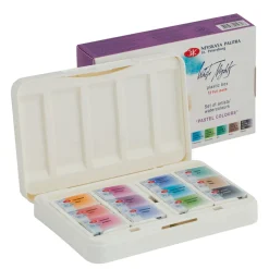 Caja de acuarelas 12 godets colores pastel White Nights