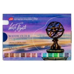 Caja de acuarelas 12 godets Granulados Natural Earth White Nights