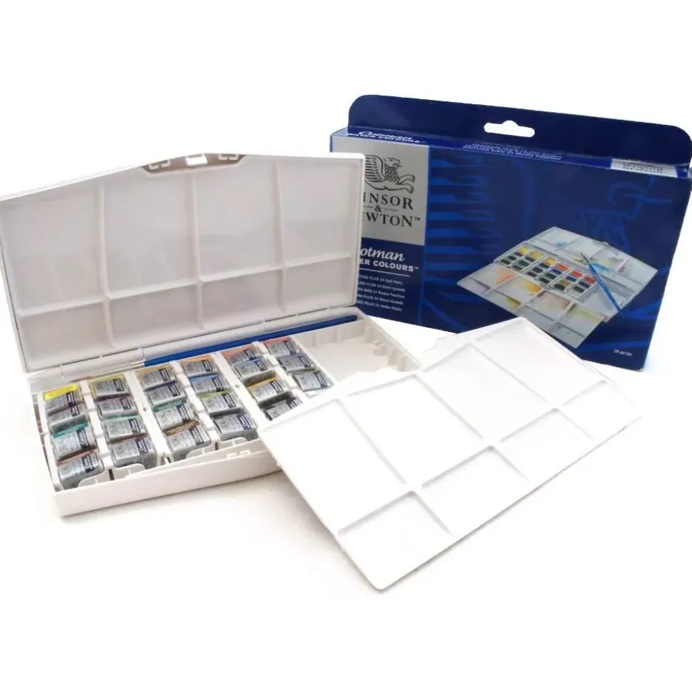 Caja de acuarelas 24 medias pastillas Cotman Winsor & Newton