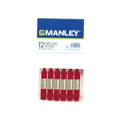 Caja de cartón de 12 ceras carmín permanente Manley