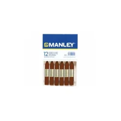 Caja de cartón de 12 ceras marrón pardo Manley