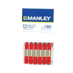 Caja de cartón de 12 ceras rojo escarlata Manley