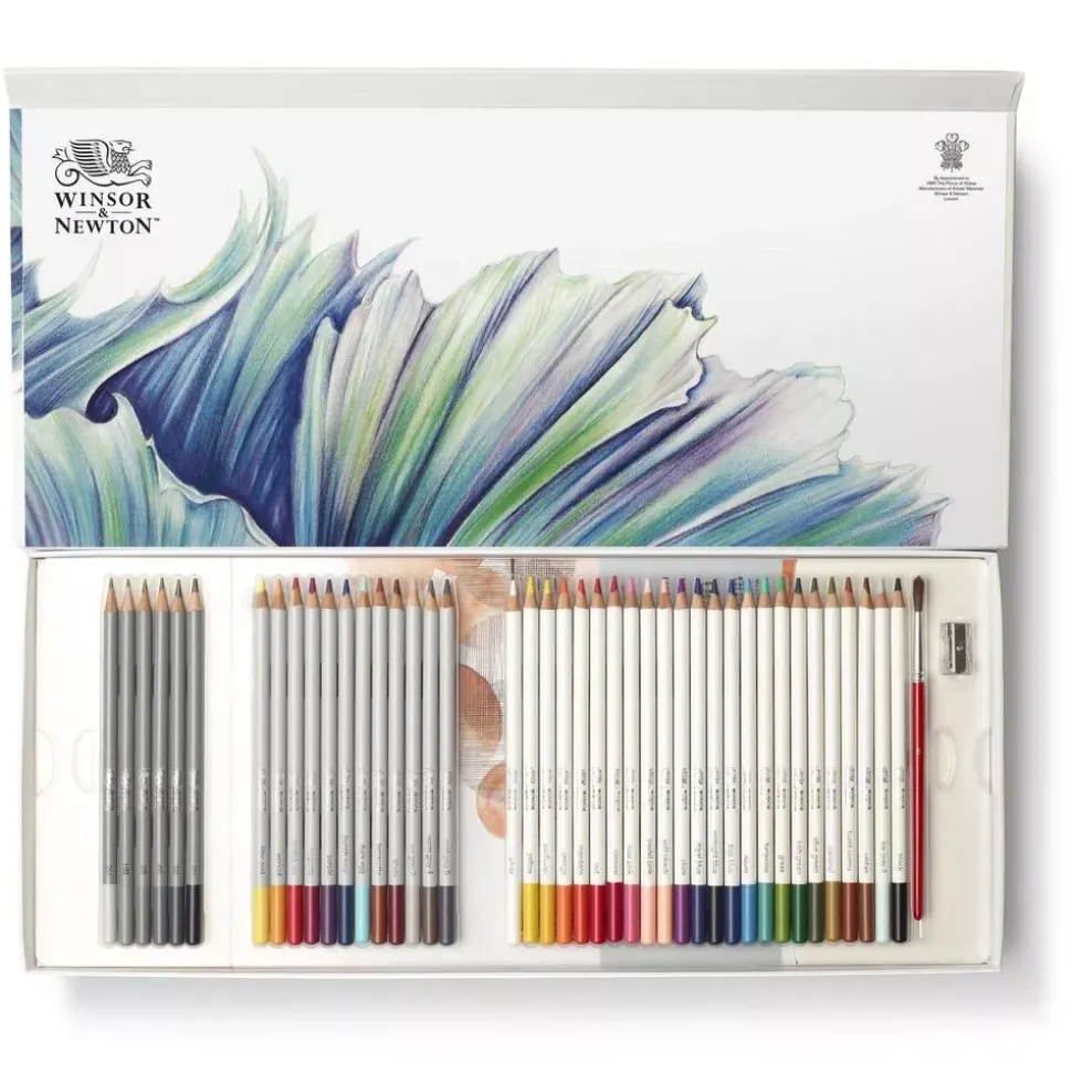Caja de lápices surtido y accesorios 45 piezas Winsor & Newton