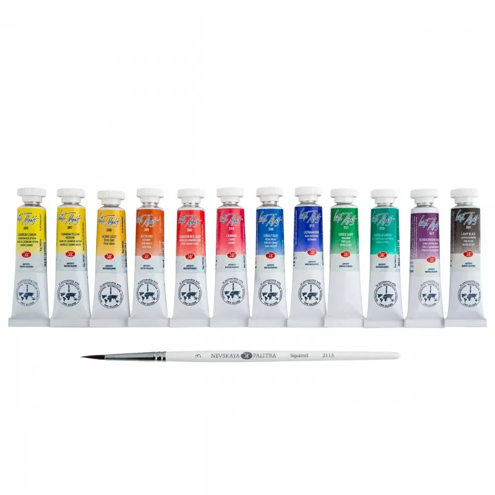 Caja de madera 12 acuarelas White Nights 10ml