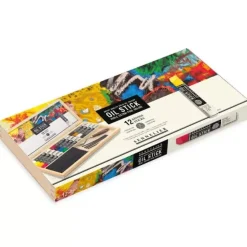 Caja de madera 12 barras de óleo extrafino Sennelier