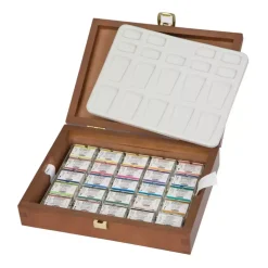 Caja de madera 24 godets de acuarela Schmincke