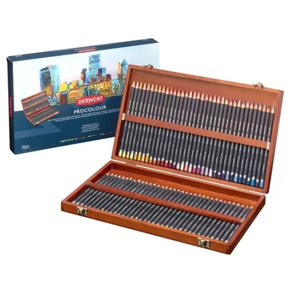 Caja de madera 72 lápices Procolour Derwent