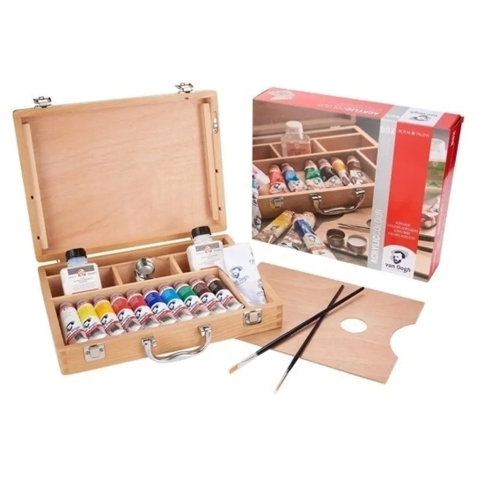 Caja de madera acrílico 10x40 ml. Van Gogh