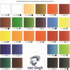 Caja de madera Expert 26 colores al óleo con accesorios Van Gogh.