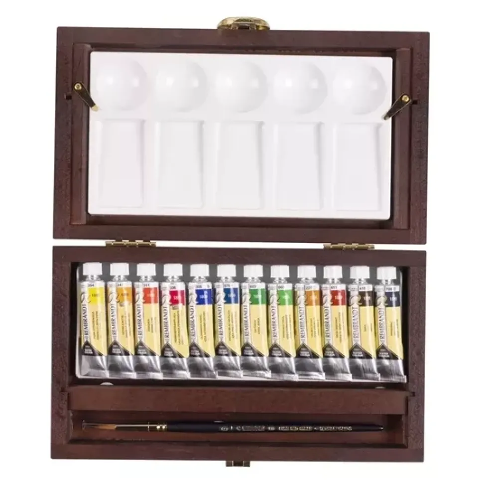 Caja de madera Traditional 12 tubos acuarela Rembrandt 10ml