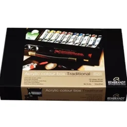 Caja de madera Traditional 10 tubos acrílicos Rembrandt 40ml